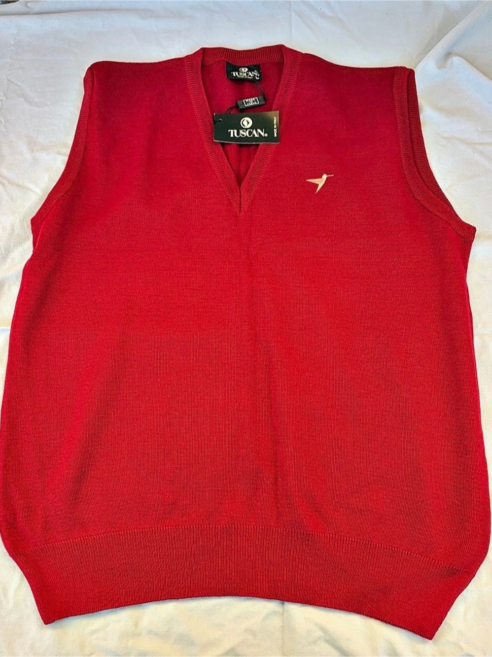 Tuscan Men's Red V-Neck Vest 2XL NWT
